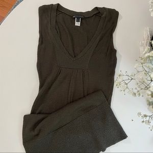 Mini Green Sleeveless Dress or Tunic Shiny